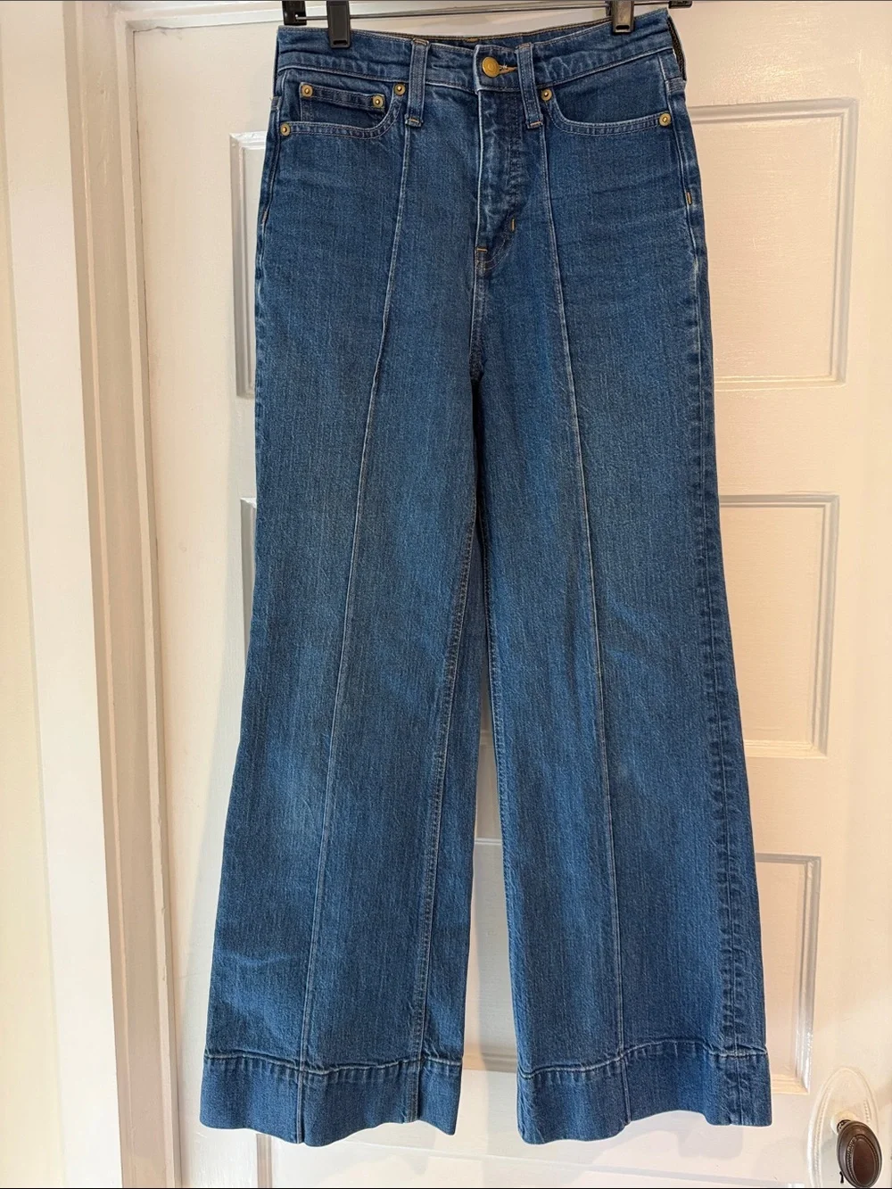 J.Crew Wide Leg Trouser Jean High Rise Medium Wash Denim Size 25